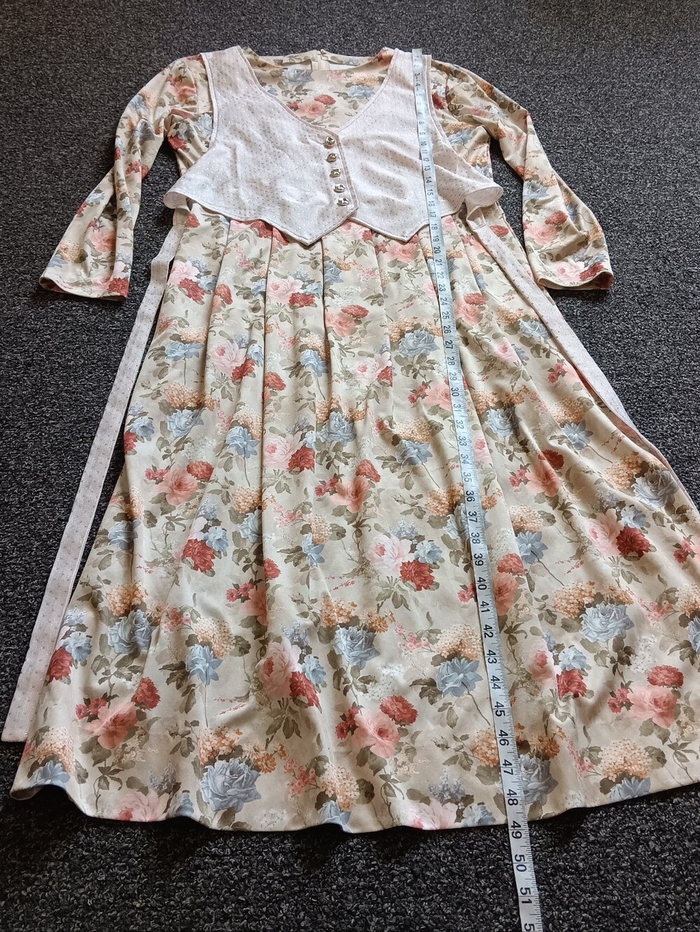 70s Handmade Floral Fairytale Dress, Approx. Sz M, Vintage Whimsical Fairycore - Picture 13 of 16